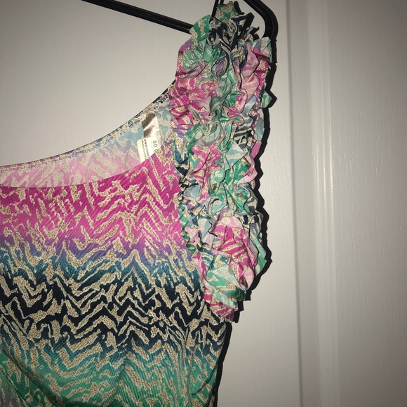 One Shoulder Ruffled Dress - Picture 2 of 4